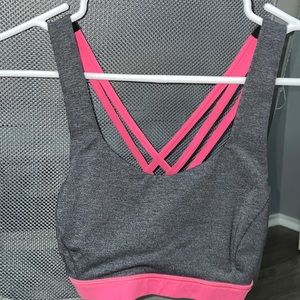 lululemon grey/pink sports bra size 4